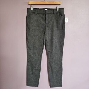 NWT Gap Heathered Gray Signature Stretchy Mid Rise Skinny Ankle Dress Pants